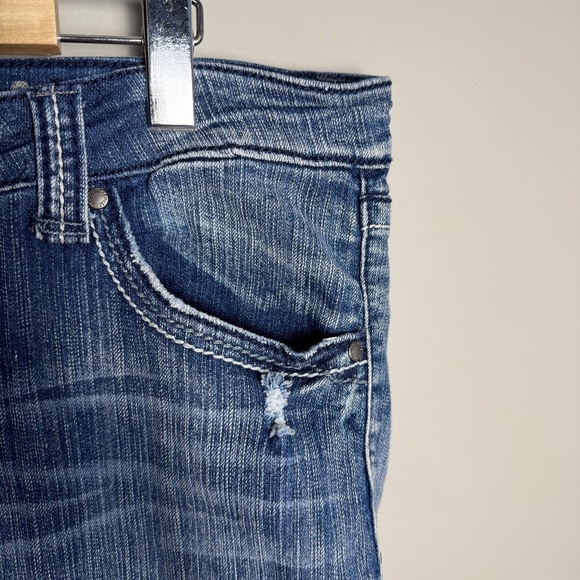 HYDRAULIC Vintage Denim Women's Distressed Cropped Blue Jeans Size Tag: 17/18 - Picture 4 of 16